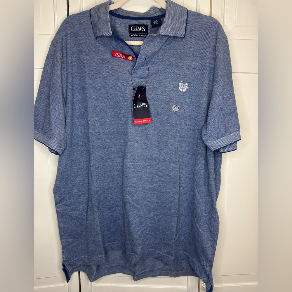 Chaps Heather Blue Men's Polo Shirt